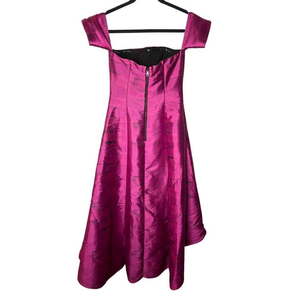 Sachin & Babi Noir Agyness Dress Womens 4 Pink Black Hi-Lo Off The Shoulder Gown - Picture 4 of 8